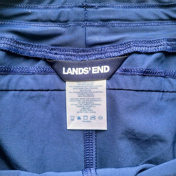 Lands' End SunShade Deep Sea Navy Blue Dolphin Hem Swim Shorts Women's Size 12 - Picture 4 of 7